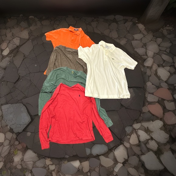 Polo Ralph Lauren Other - Lot Of 5 Polo Ralph Lauren Shirts Size M (bundle) 3 LS 2 SS 1 Lacoste Total 5